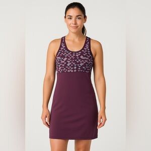Smartwool Womens Merino Wool Blend Athletic Dress Size M Racer back Geometric